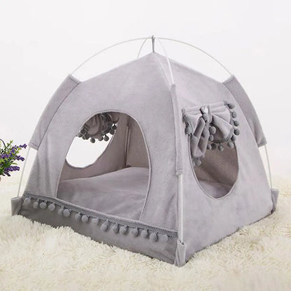 Foldable Plush Pet Tent