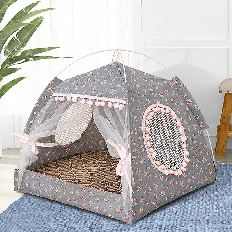 Foldable Plush Pet Tent